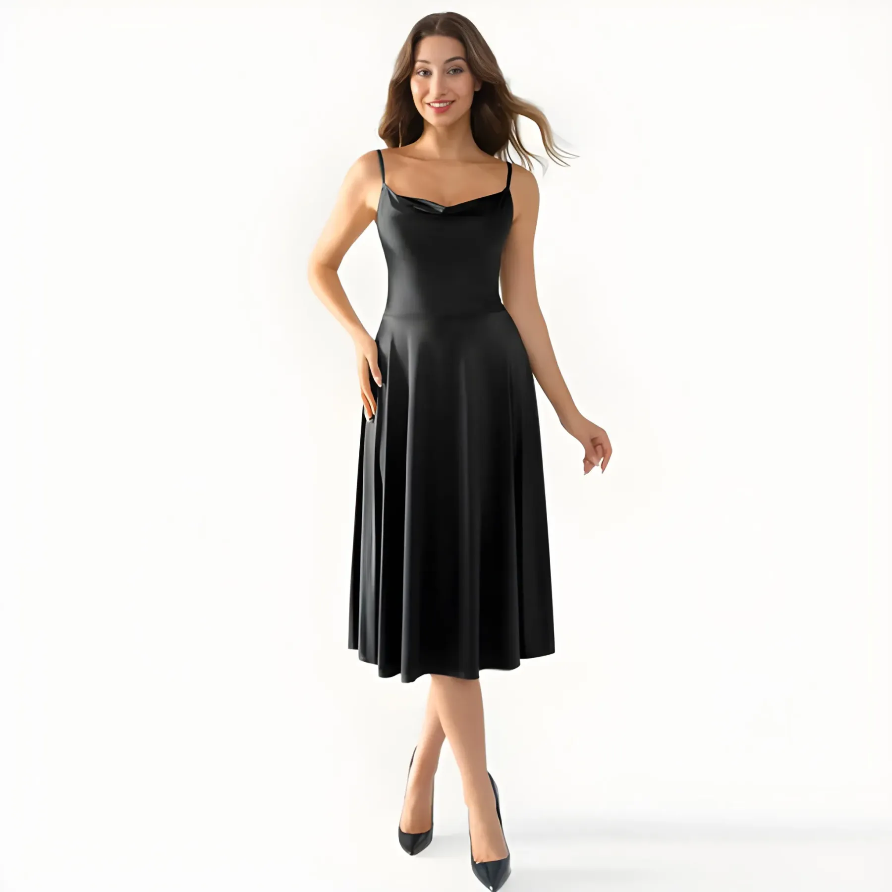 Slimming Mini Cocktail Dress With Built In Shapewear For Women