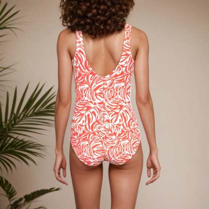 Women's Tugless Low Leg One Piece Swimsuit-Secret Slim Wear
