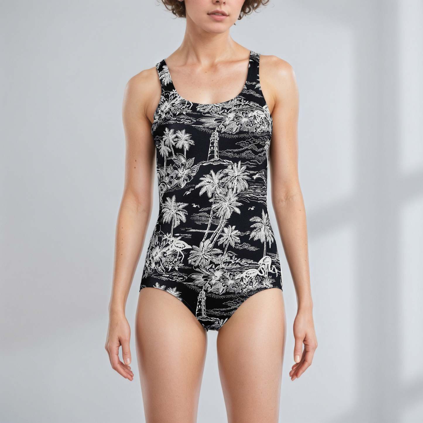 Women's Tugless Low Leg One Piece Swimsuit-Secret Slim Wear