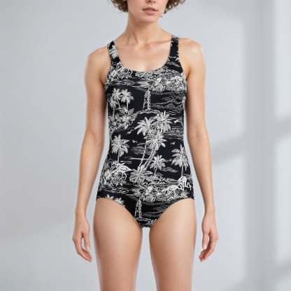 Women's Tugless Low Leg One Piece Swimsuit-Secret Slim Wear