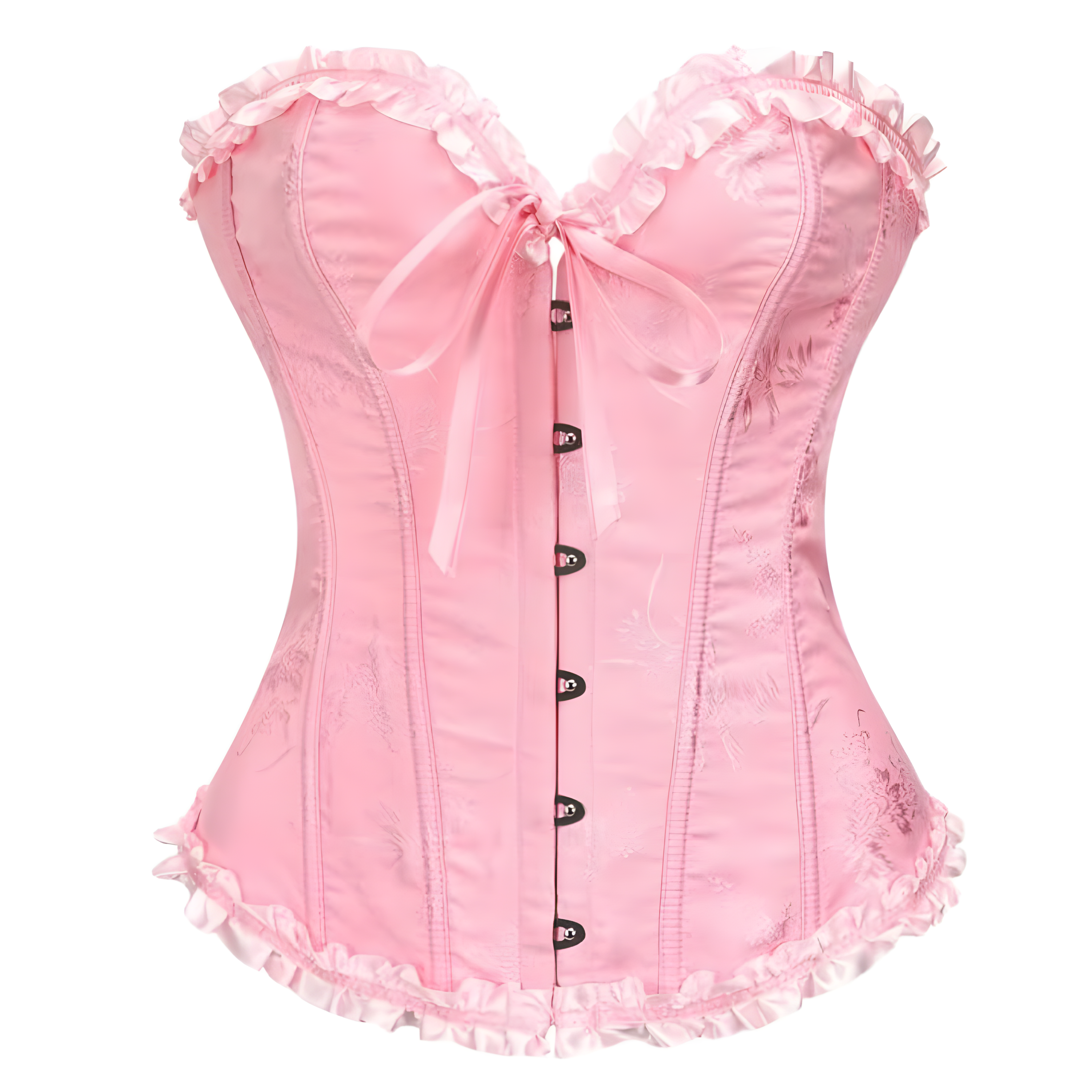 Floral Lace Up Push Up Overbust Corset Top For Women