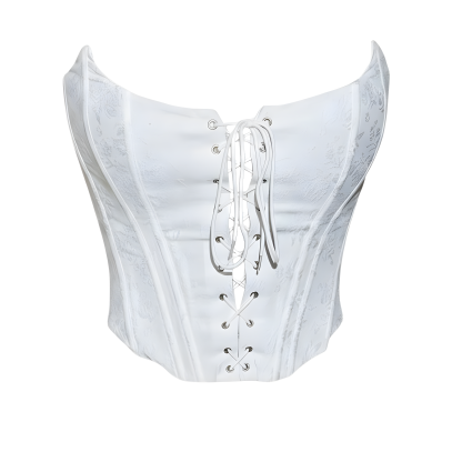 Lace Up Strapless Corset Top For Women