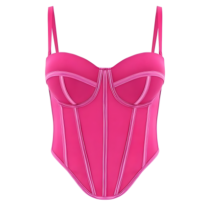 Boned Structured V Shape Crop Top For Women