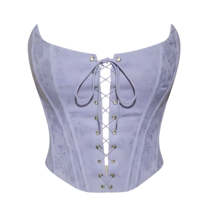 Lace Up Strapless Corset Top For Women