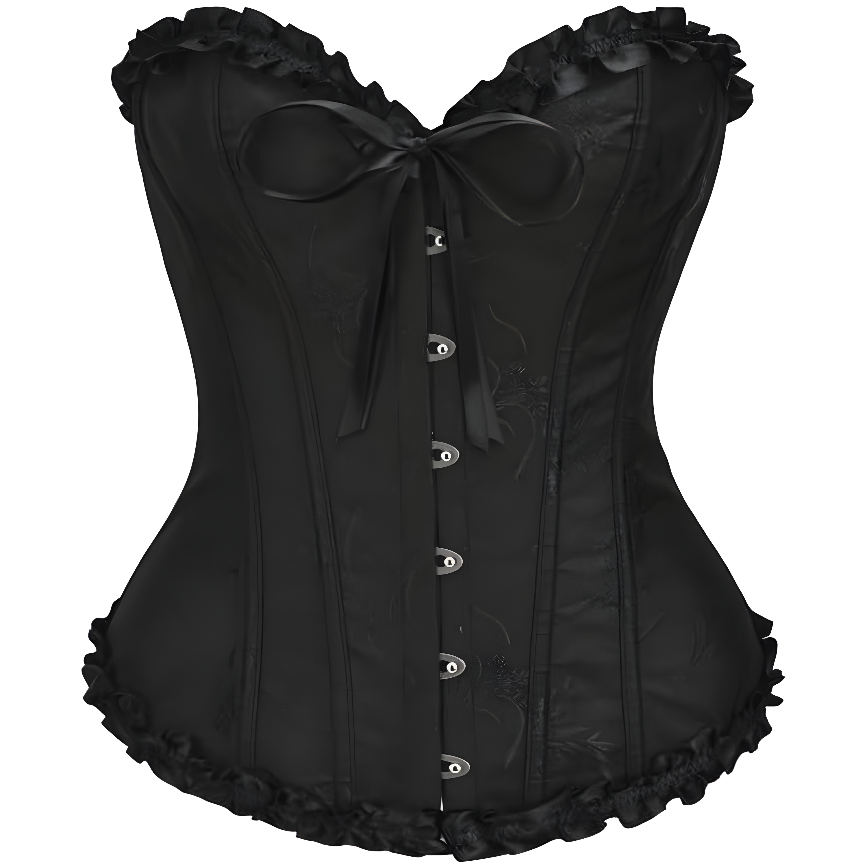 Floral Lace Up Push Up Overbust Corset Top For Women