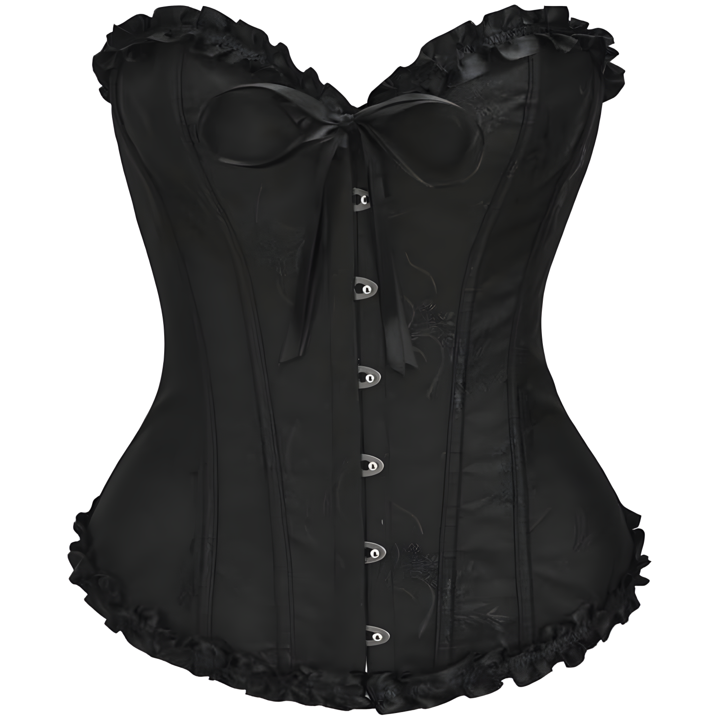 Floral Lace Up Push Up Overbust Corset Top For Women