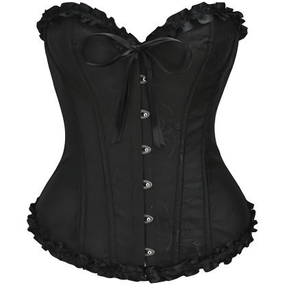 Floral Lace Up Push Up Overbust Corset Top For Women