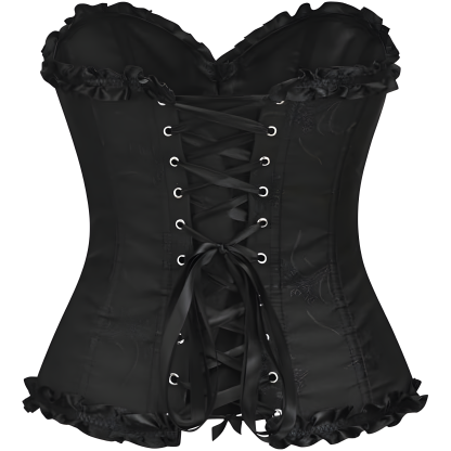 Floral Lace Up Push Up Overbust Corset Top For Women