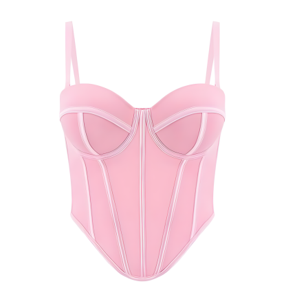 Boned Structured V Shape Crop Top For Women