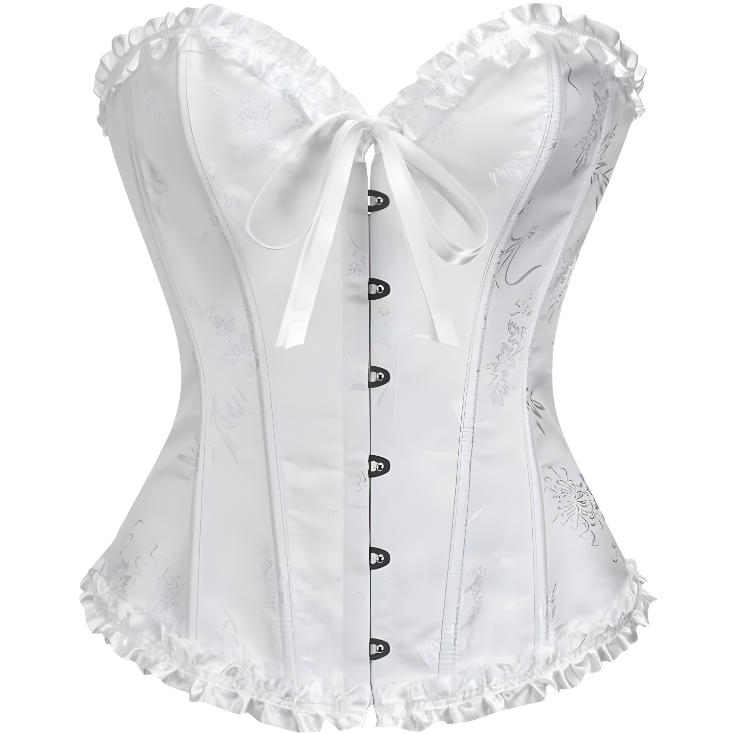 Floral Lace Up Push Up Overbust Corset Top For Women