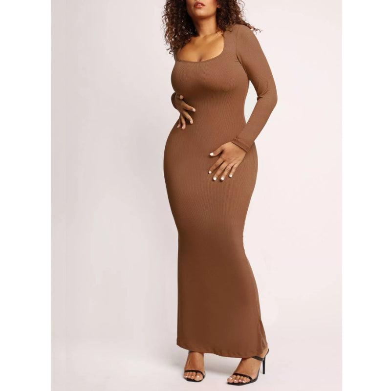 Stylish Built-In Shapewear Modal Soft Lounge Dress - It's Comfortable-Secret Slim Wear