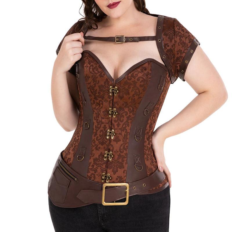 Steel Boned Corset Punk – Adjustable Lace-Up Waist Shaper-Secret Slim Wear