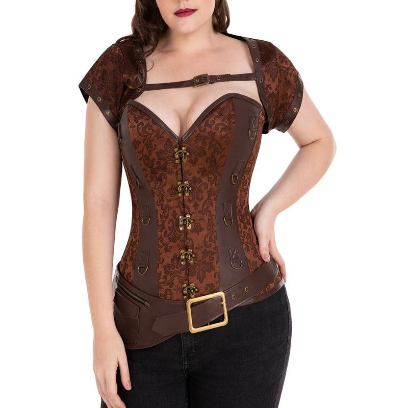 Steel Boned Corset Punk – Adjustable Lace-Up Waist Shaper-Secret Slim Wear