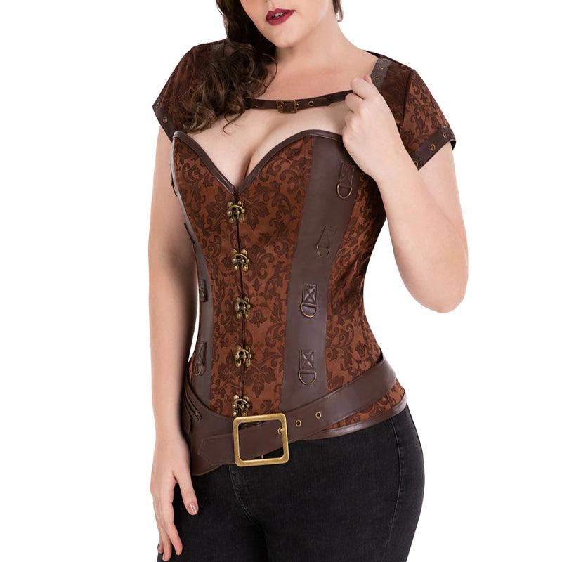 Steel Boned Corset Punk – Adjustable Lace-Up Waist Shaper-Secret Slim Wear