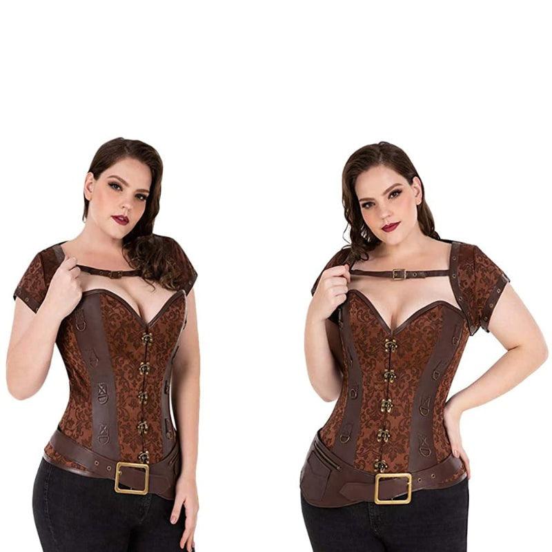 Steel Boned Corset Punk – Adjustable Lace-Up Waist Shaper-Secret Slim Wear