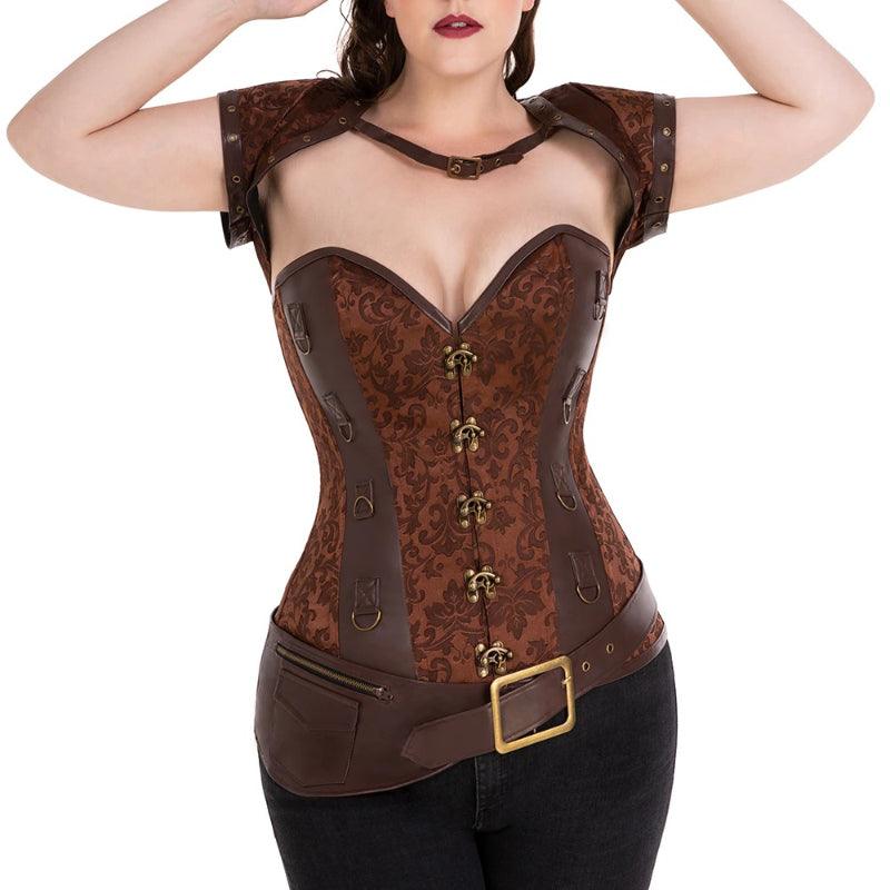 Steel Boned Corset Punk – Adjustable Lace-Up Waist Shaper-Secret Slim Wear
