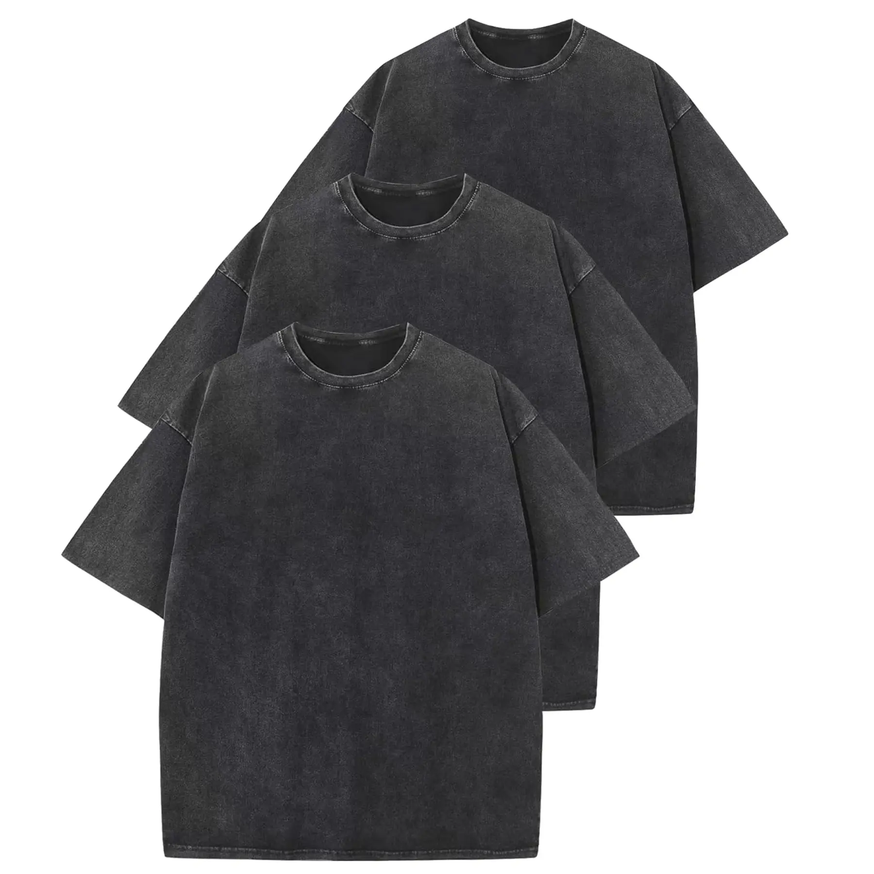 Pack Of 3 Oversized Loose Short Sleeve Summer Tshirts