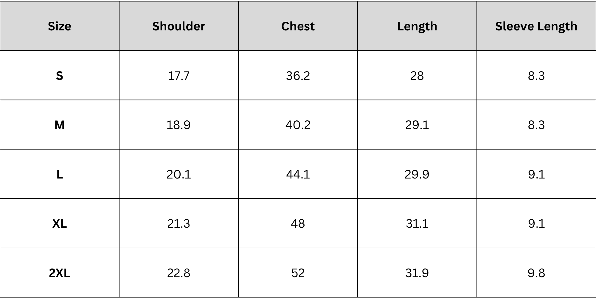 Size Chart