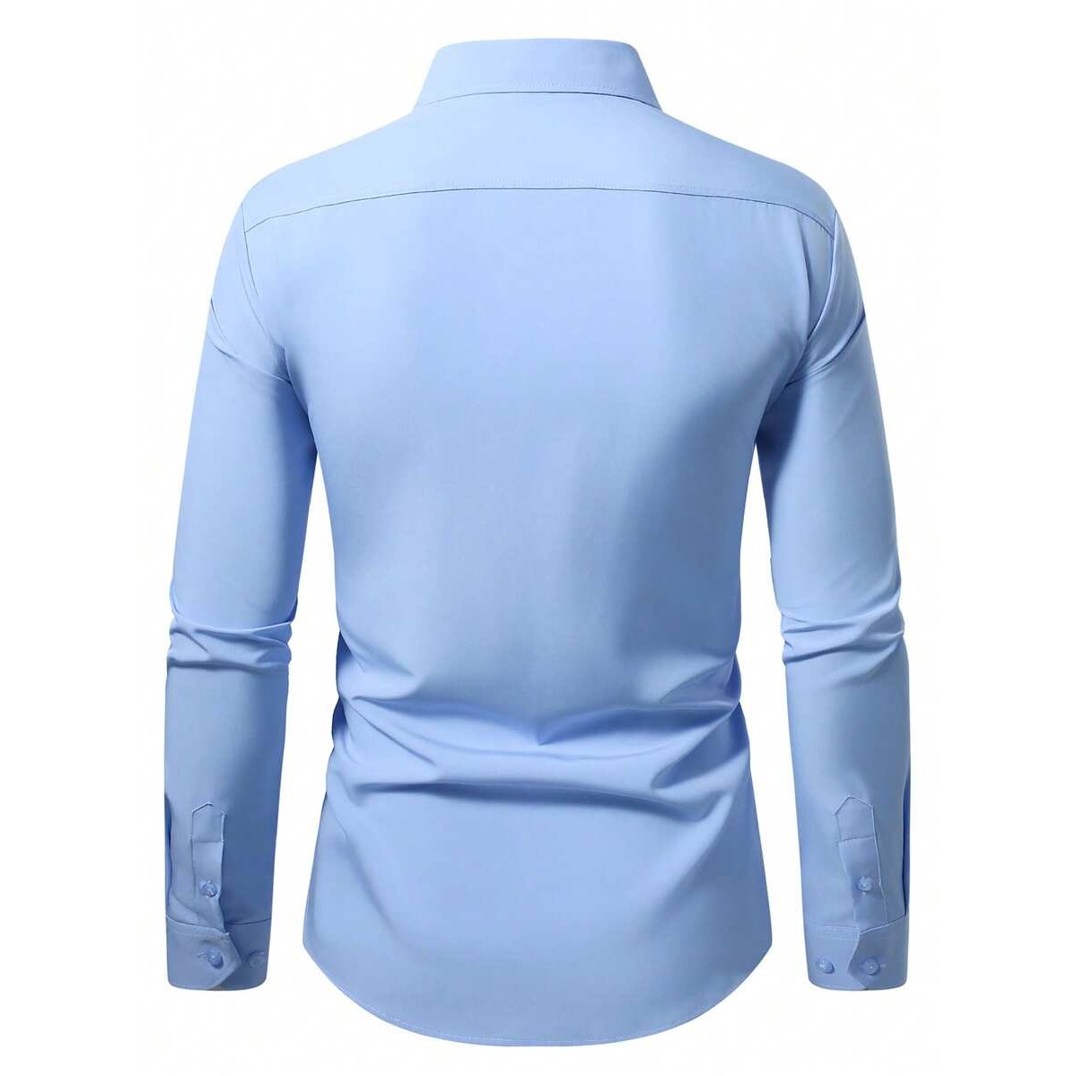 Casual Solid Formal Long Sleeve Dress For Men