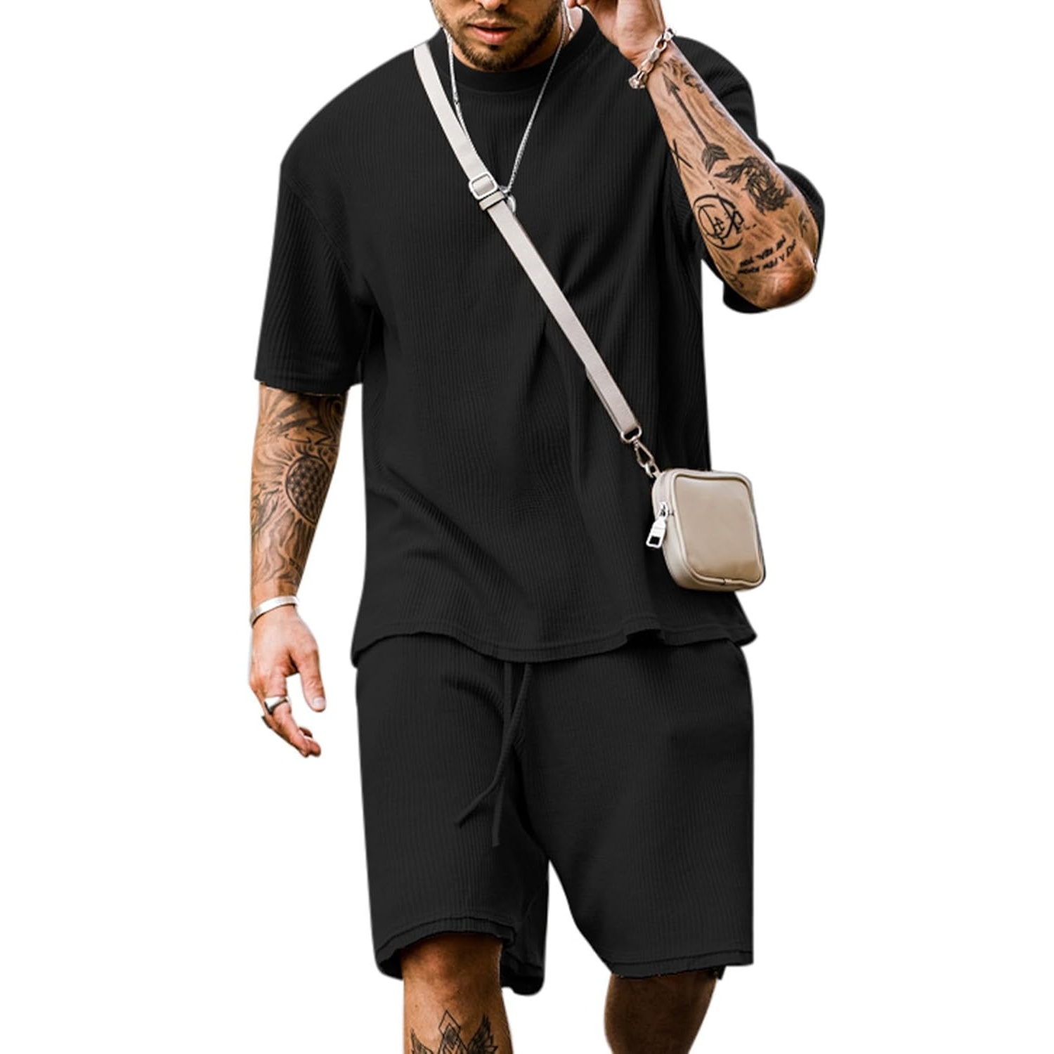 Casual Summer Shorts And Shirt Set For Men