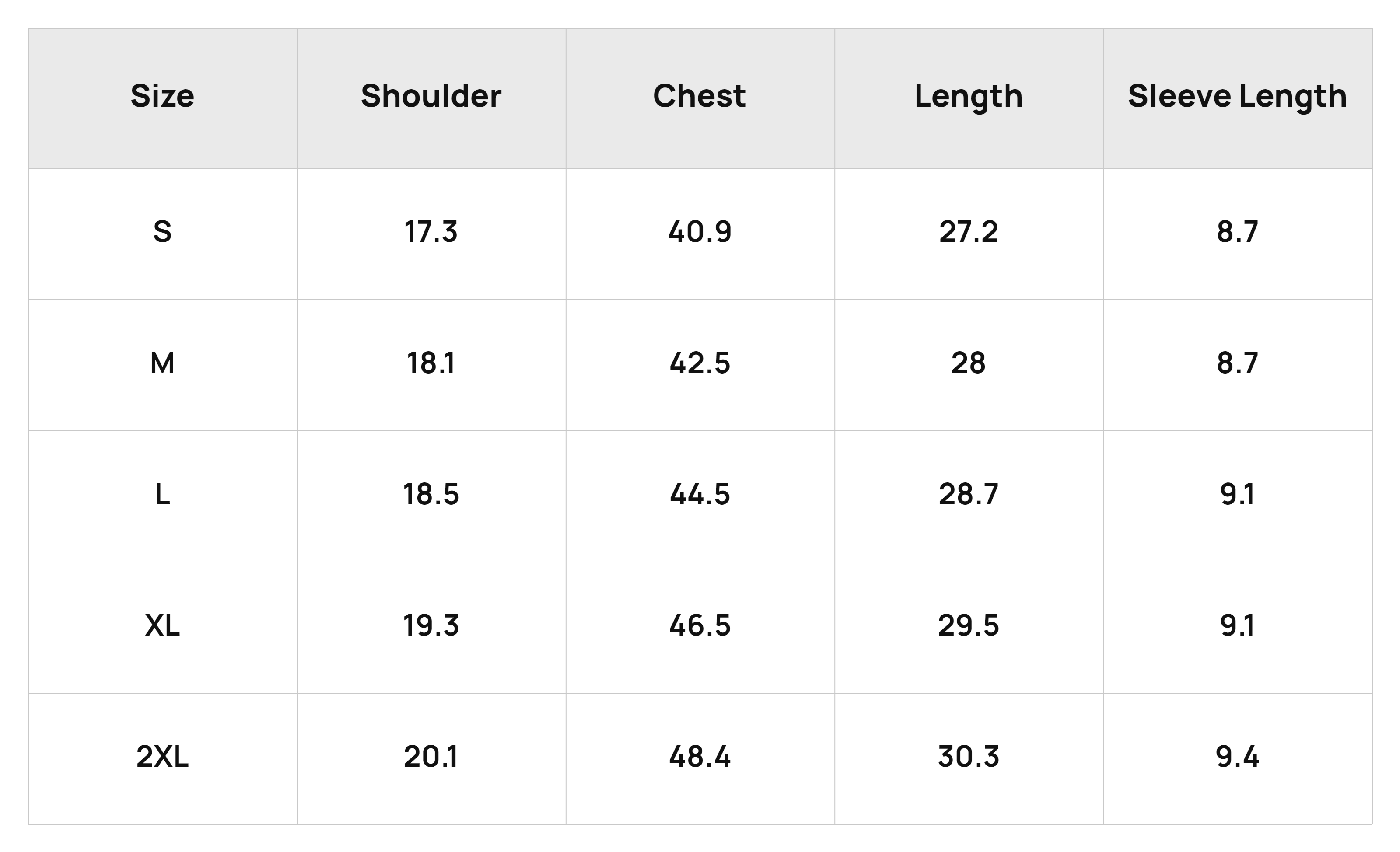 Size Chart
