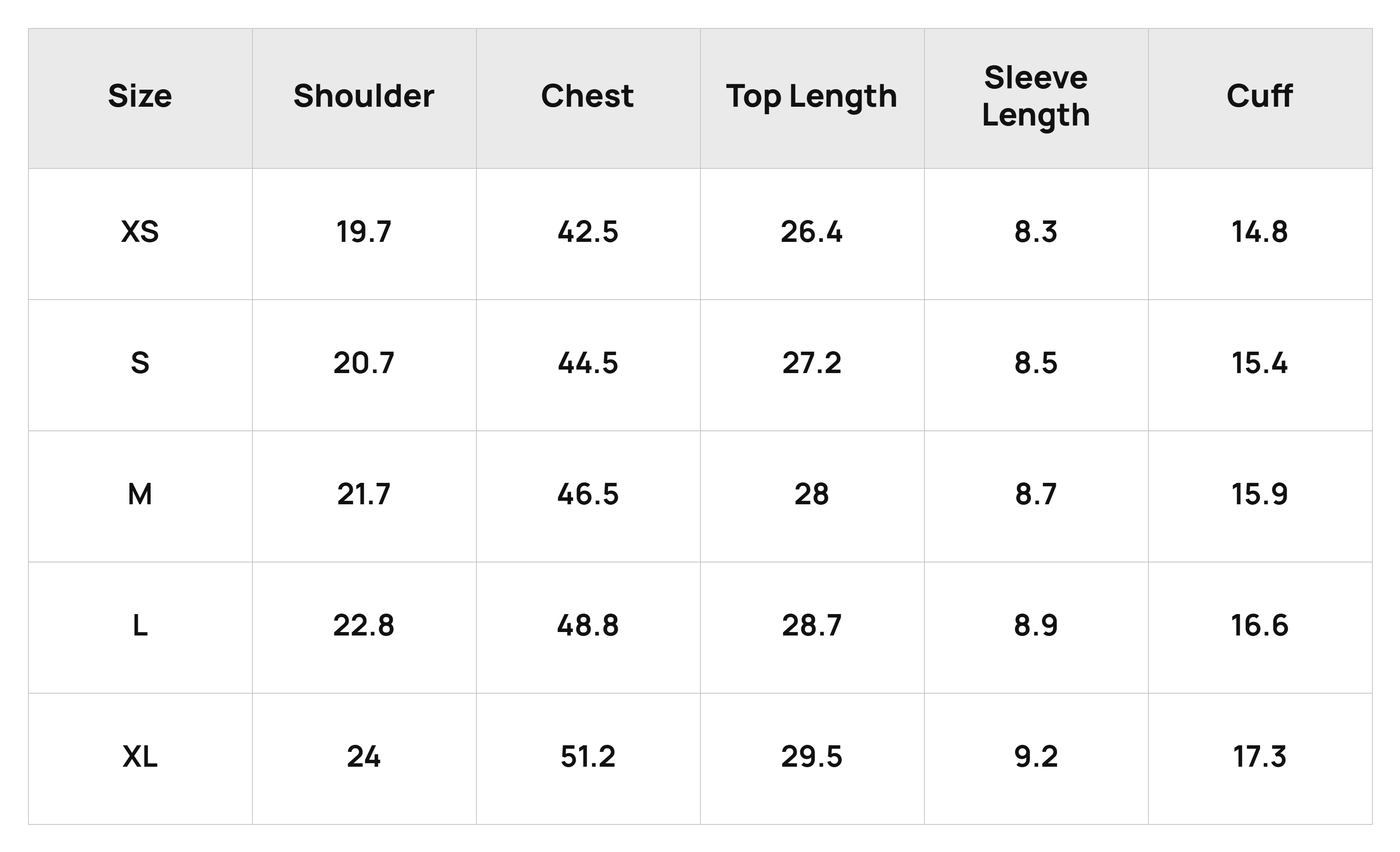 Size Chart