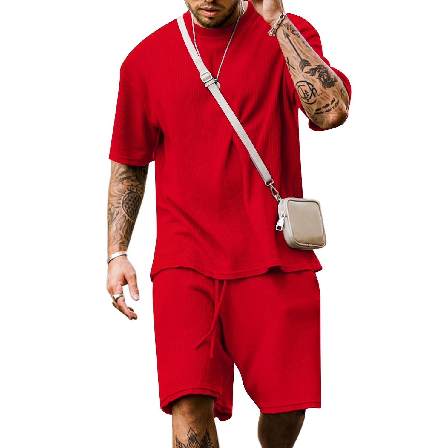 Casual Summer Shorts And Shirt Set For Men