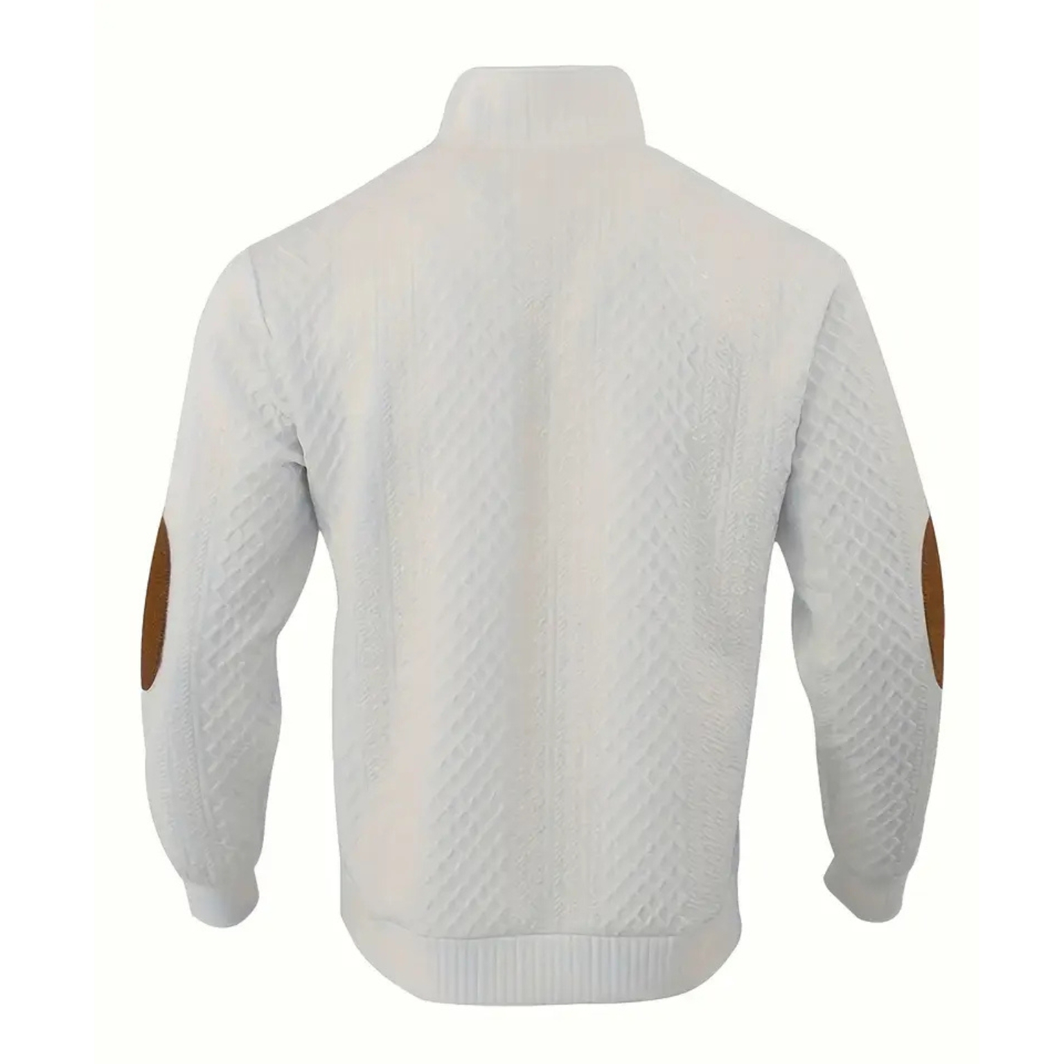Textured Henley Long Sleeve Button Up Sweater With Stand Collar For Men