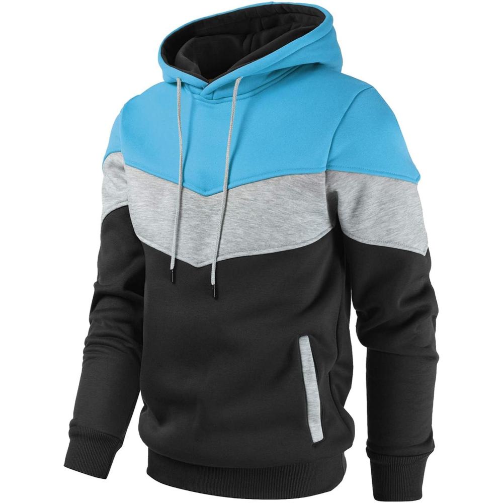 Men Color Block Pullover Hoodie