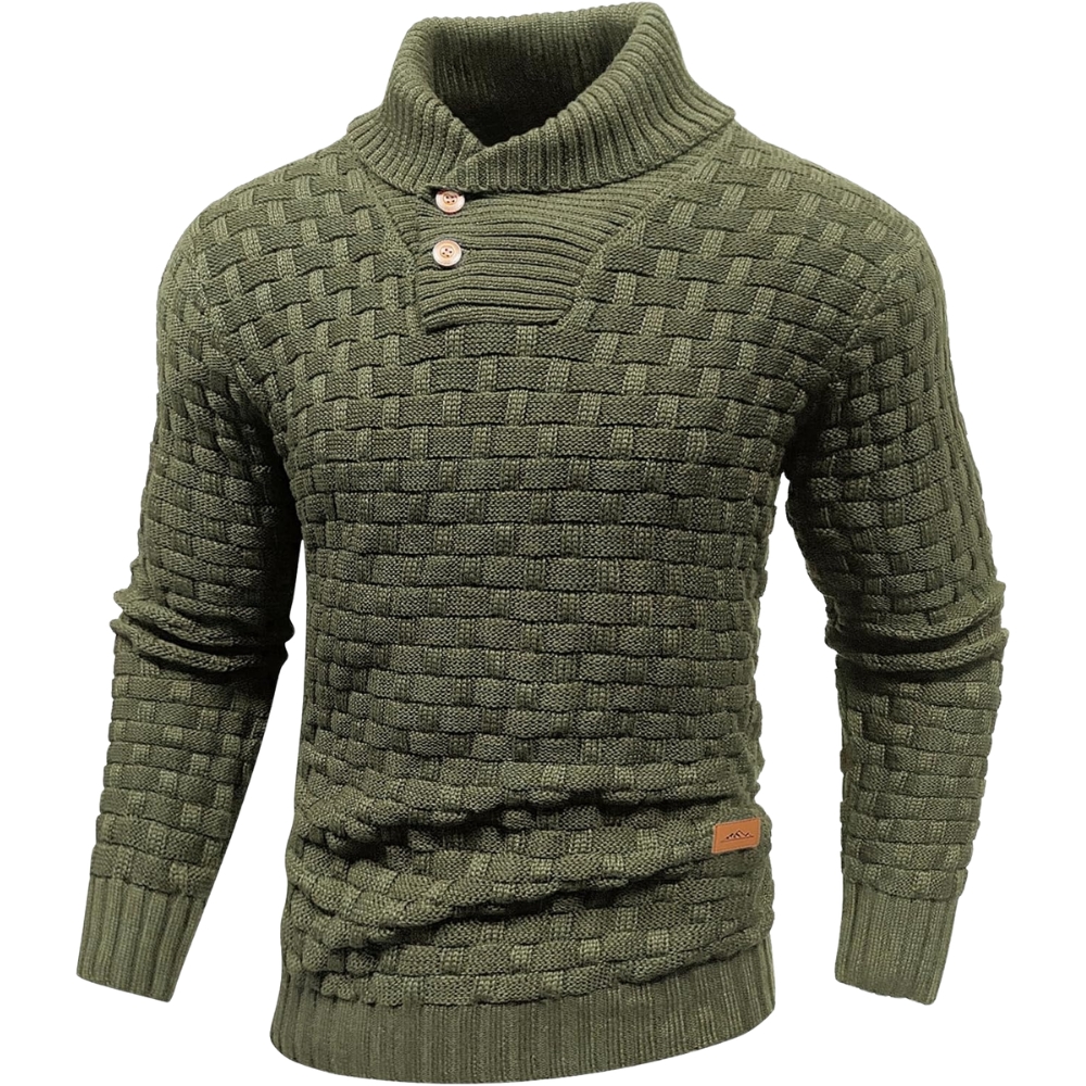 Mens Casual Pullover Fall Winter Turtleneck Cable Knit v Neck Fisherman Waffle Sweater