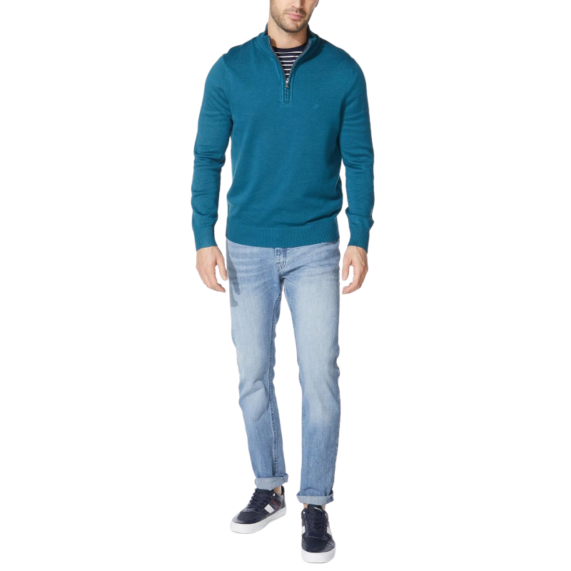 Classic Fit Quarter Zip Knit Sweater