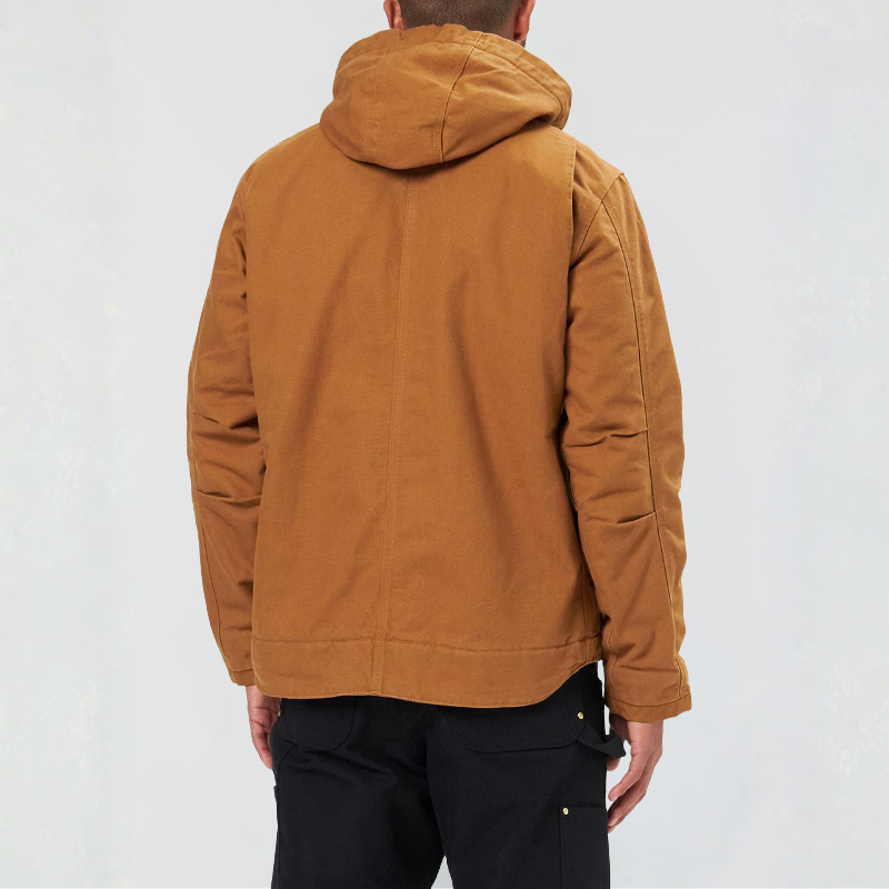 Washed Duck Hooded Insulated Jacket For Men