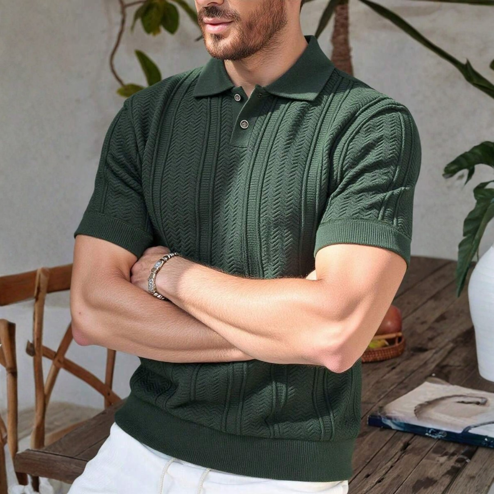 Mens Summer Casual Short Sleeve Knit