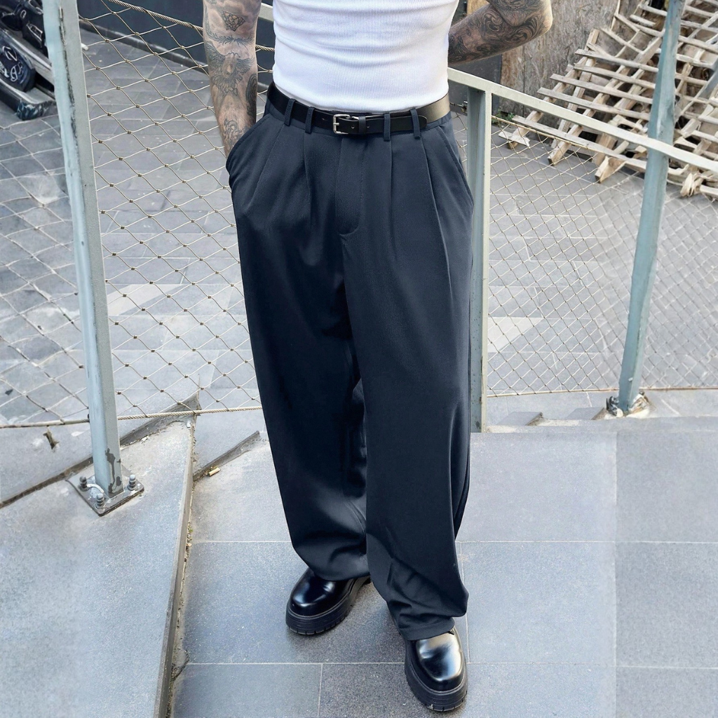 Designer Dress Suit Pants With Draping Style For Men