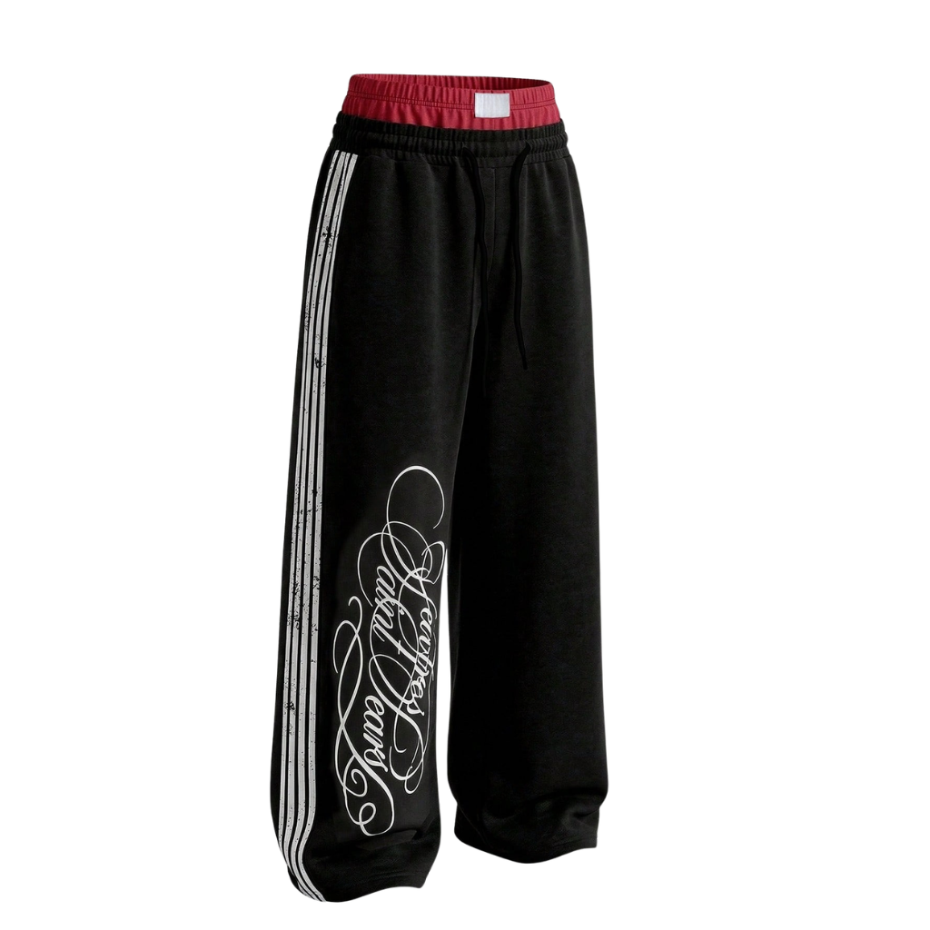 Loose Fleece Drawstring Sweatpants With Wide For Men