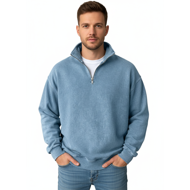 Long Sleeve Half Zip Sweatshirt For Men