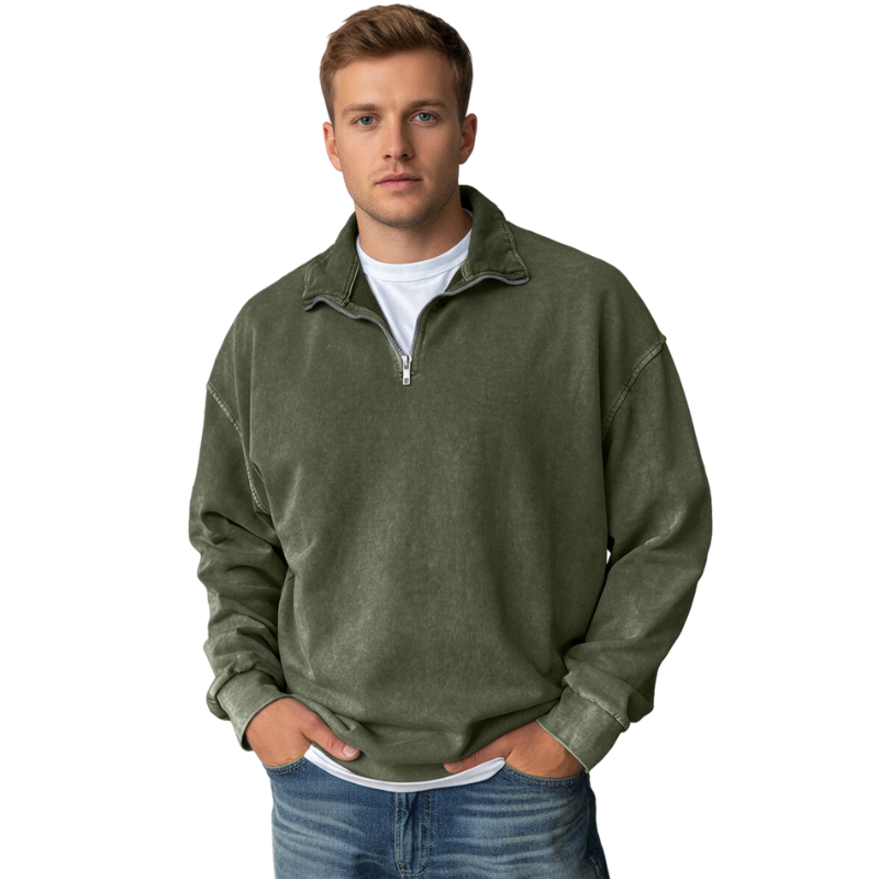 Long Sleeve Half Zip Sweatshirt For Men