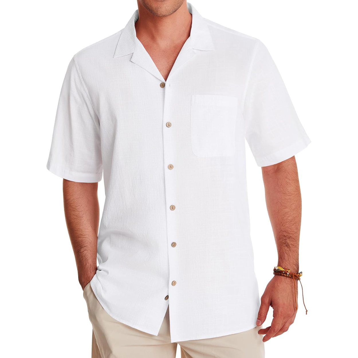 Casual Short Sleeve Hawaiian Button Down Shirt For Men