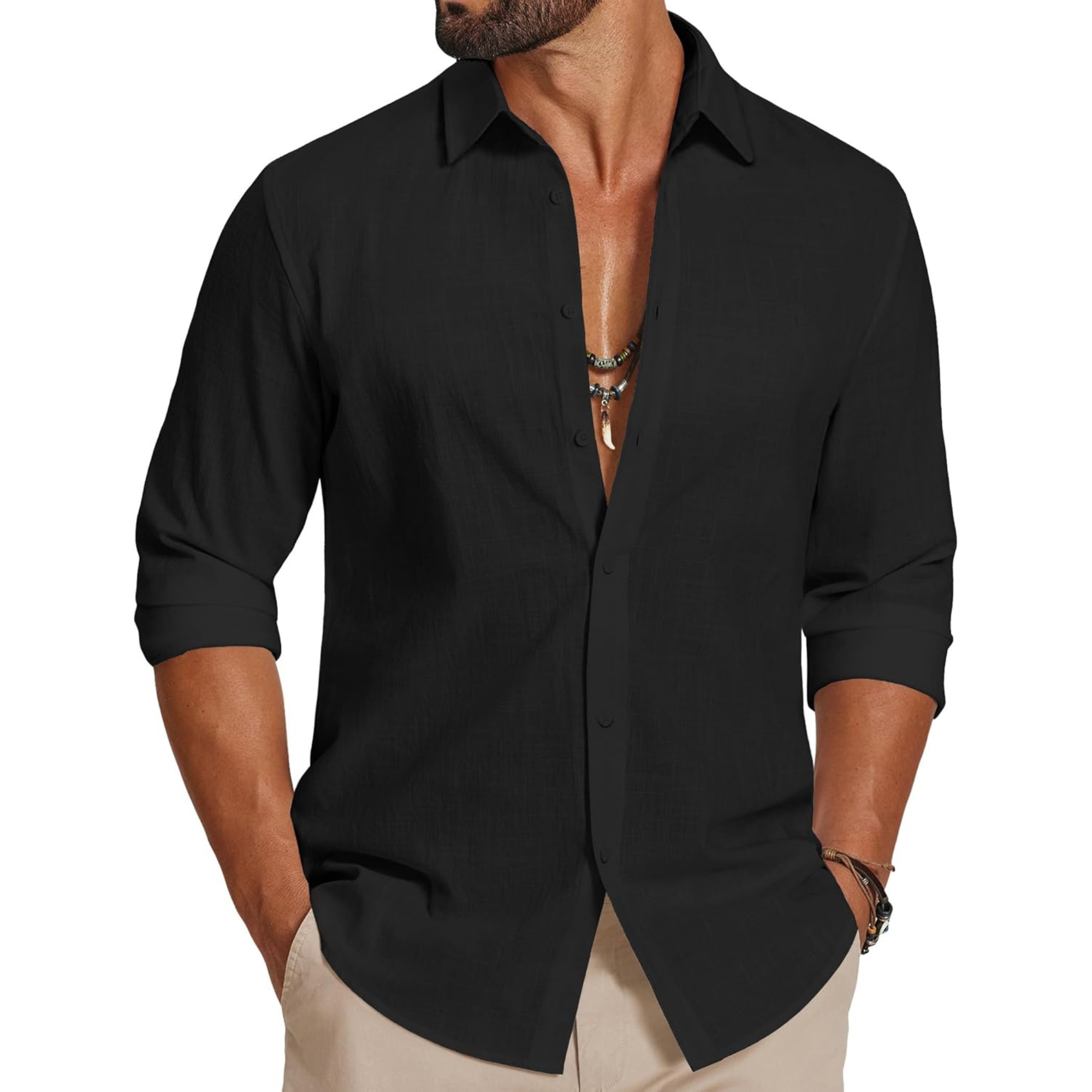 Long Sleeve Casual Linen Cotton Shirt