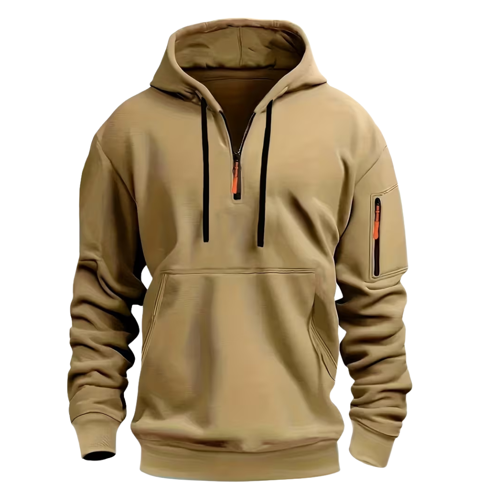 Casual Half Zip Winter Hoodie For Men