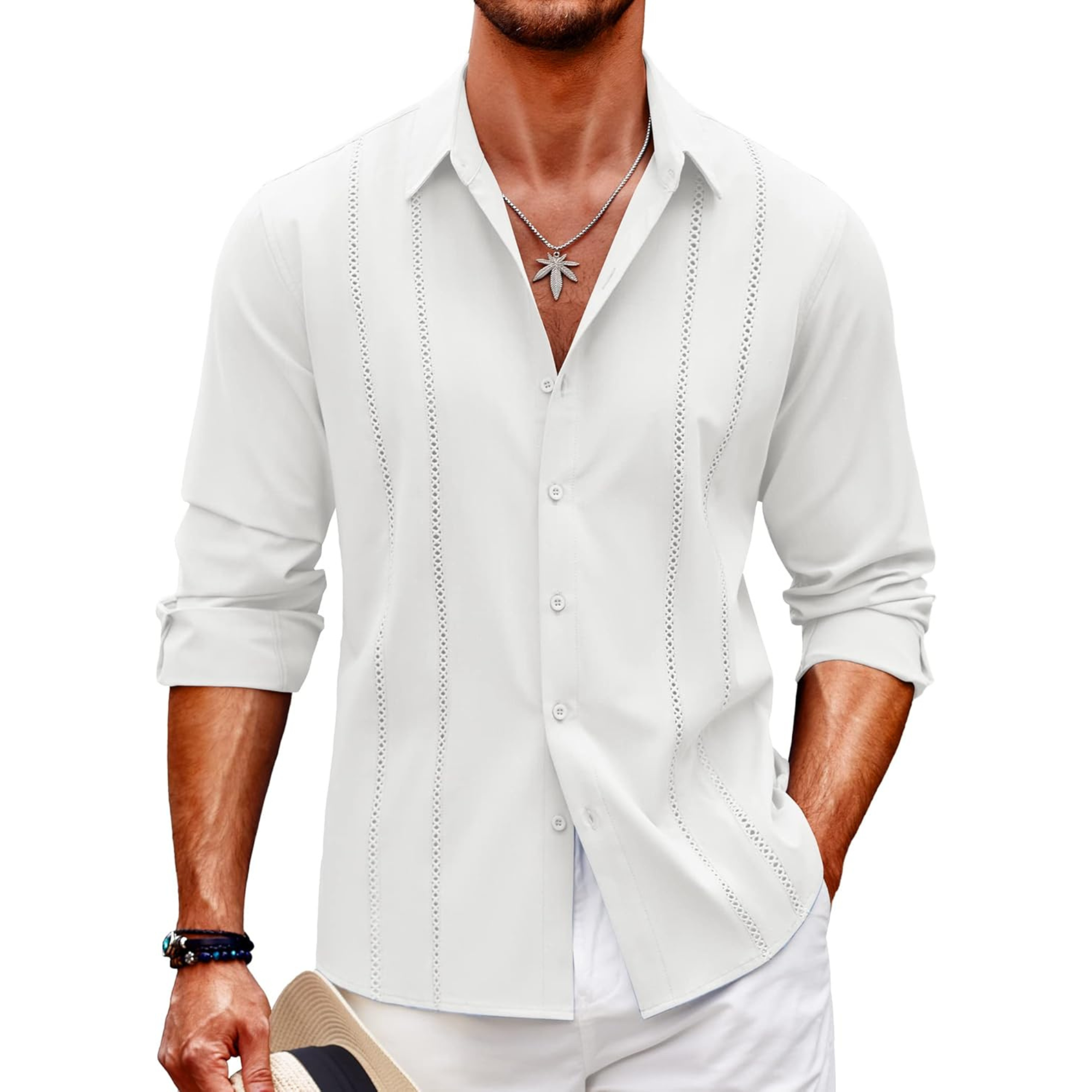 Long Sleeve Cuban Beach Button Shirt