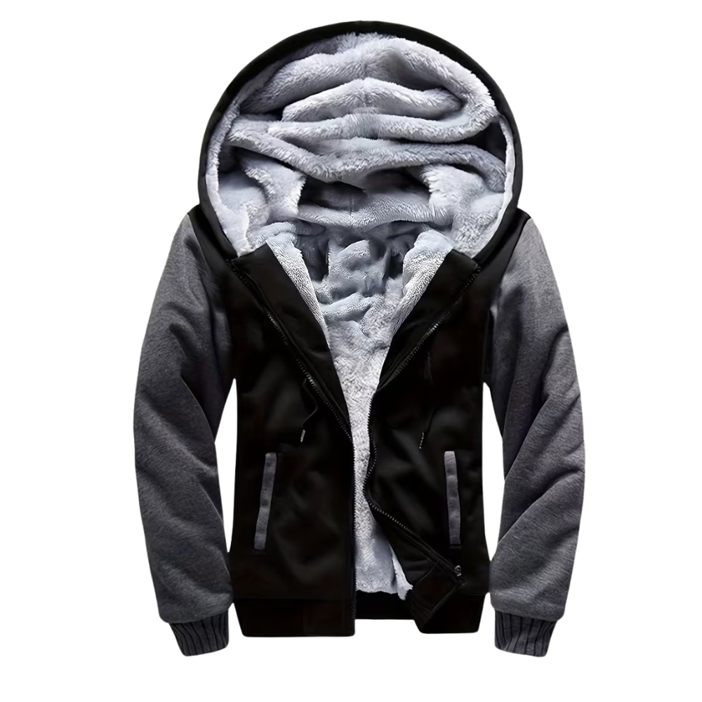 Warm Fleece Hooded Jacket For Men