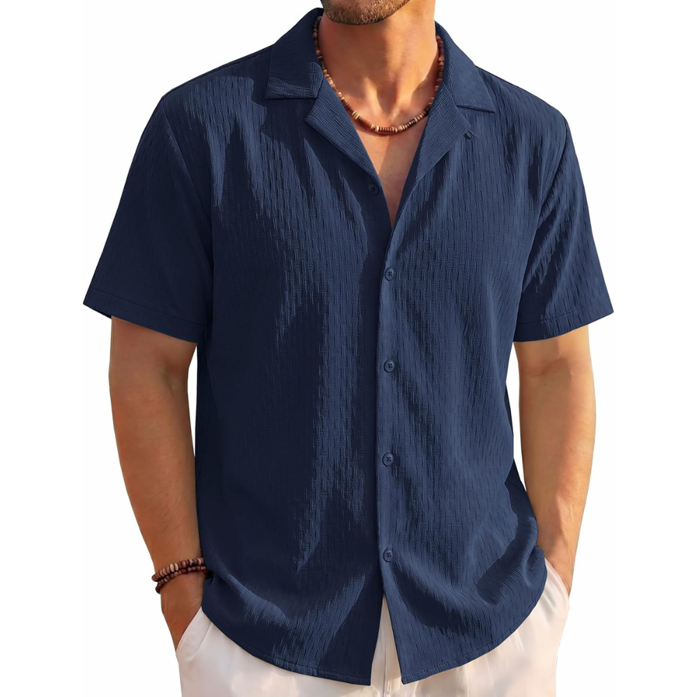 Lightweight Textured Beach Shirt For Summer