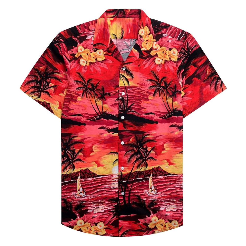 Tropical Hawaiian Casual Vacation Button Shirt