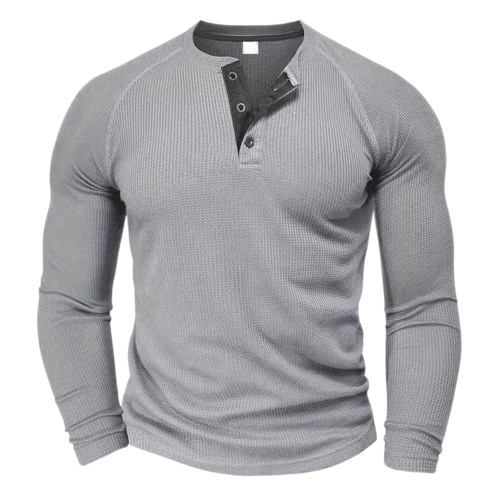 Long Sleeve Shirt With Half Button For Men