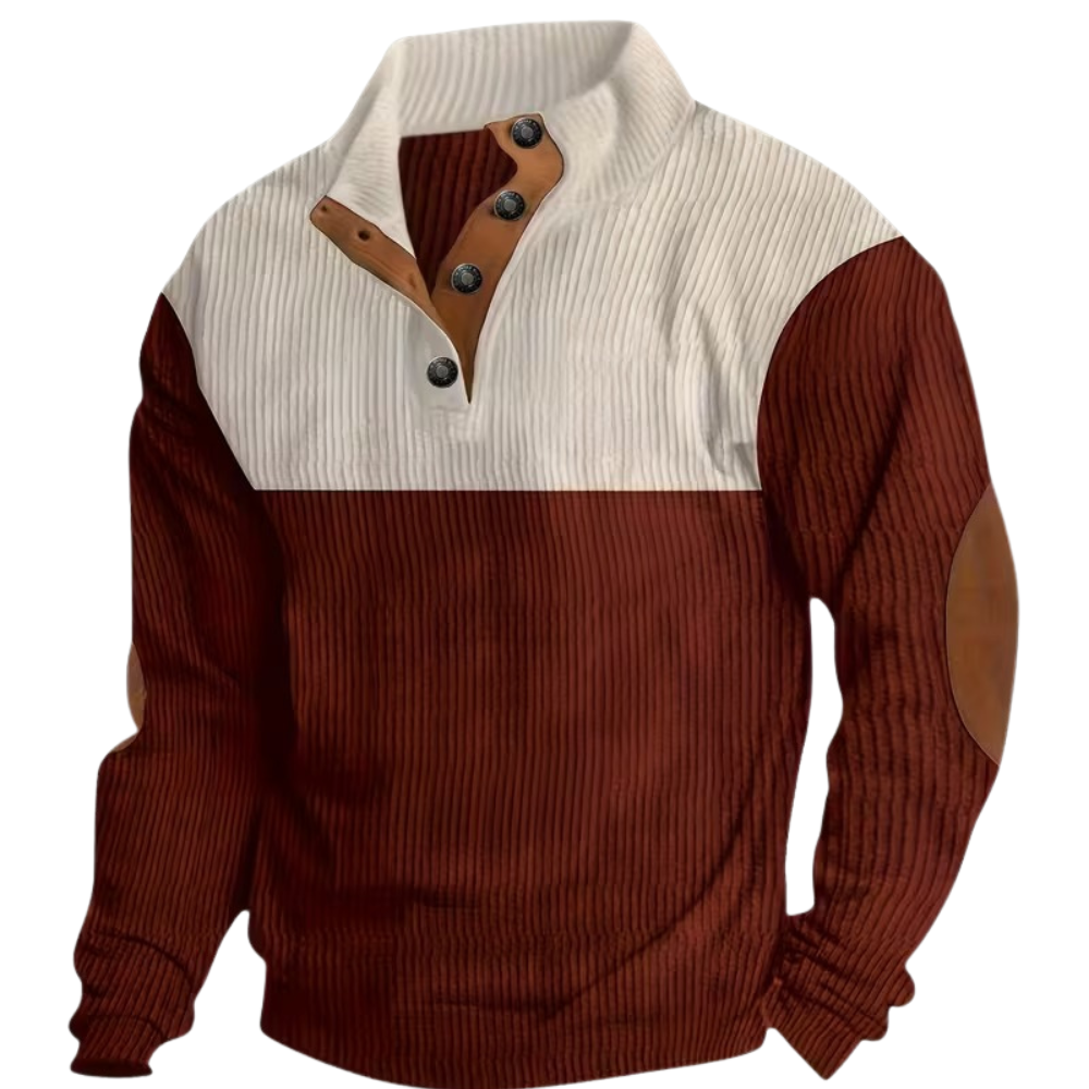 Stylish Contrast Color Long Sleeve Shirt For Men