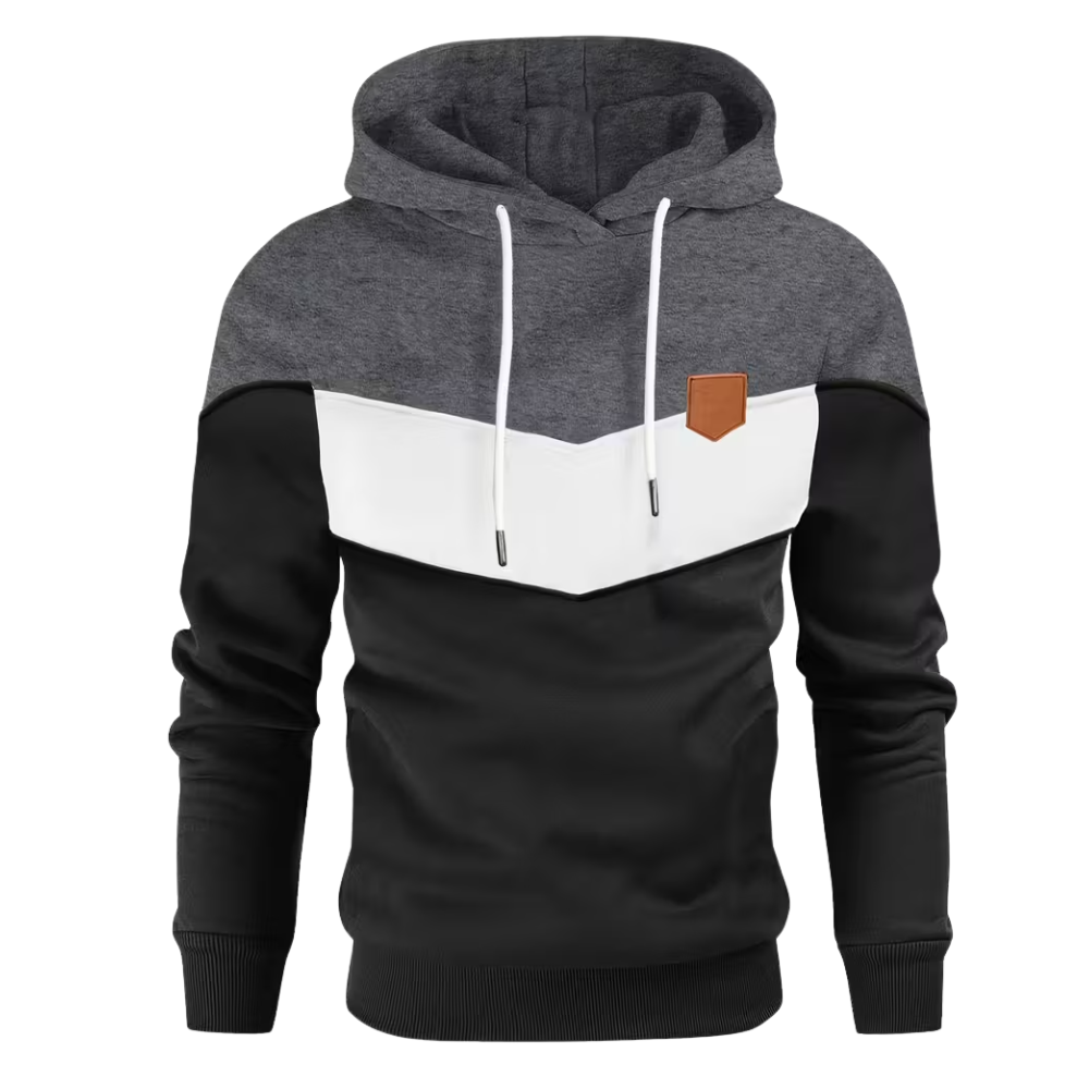 Color Block Pullover Hoodie For Men With Kangaroo Pocket