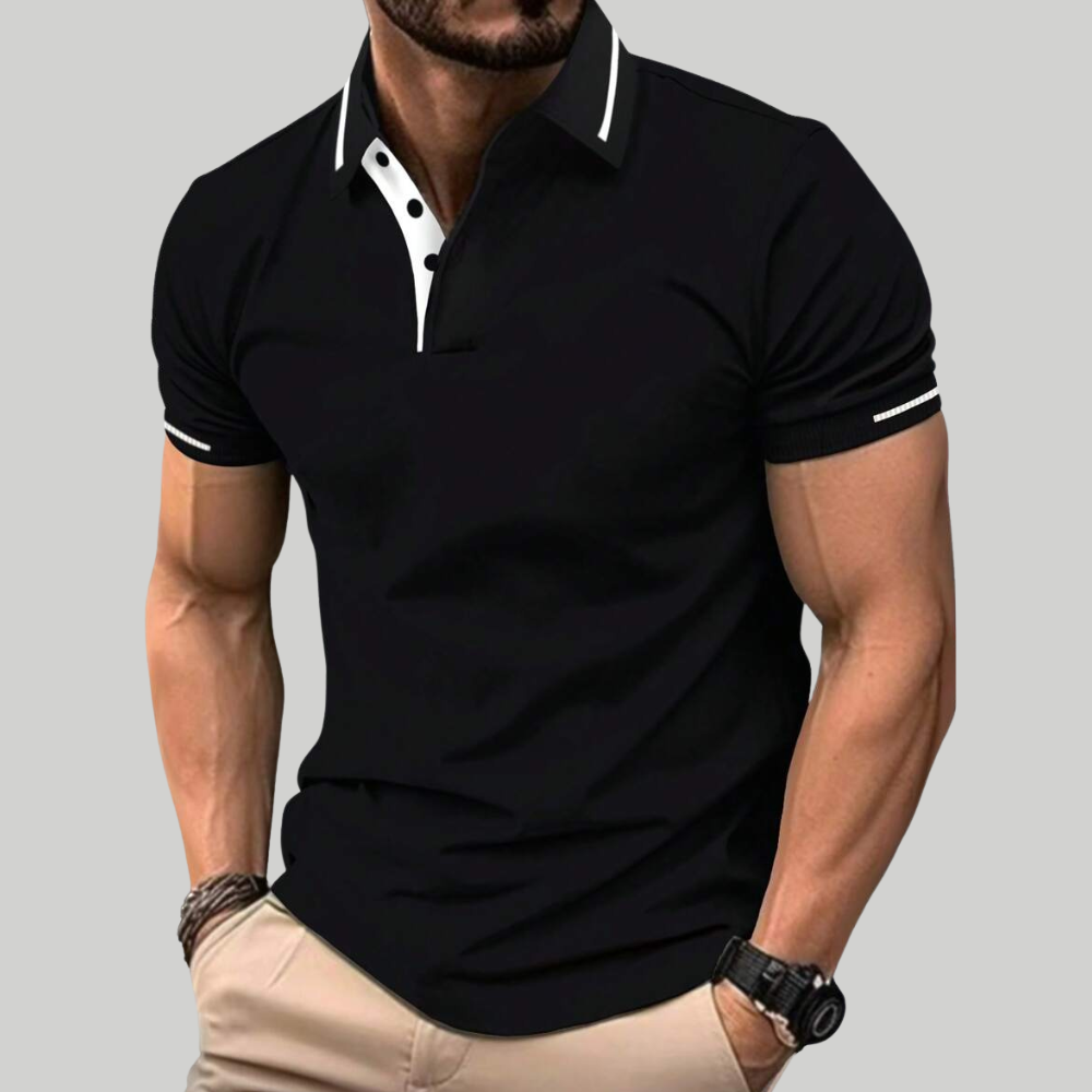 Solid Color Short Sleeve Casual Polo Shirt