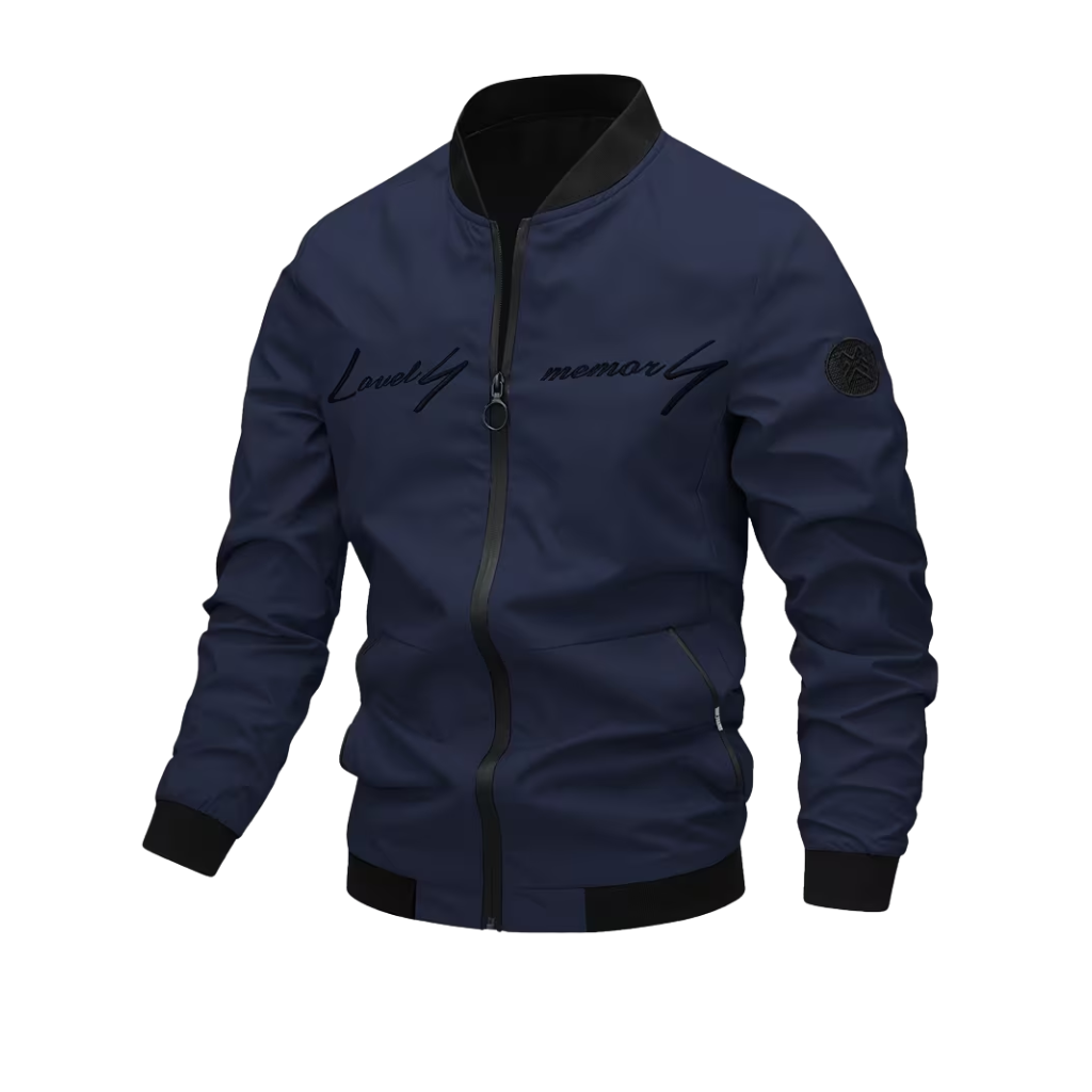 Letter Embroidered Bomber Jacket For Men