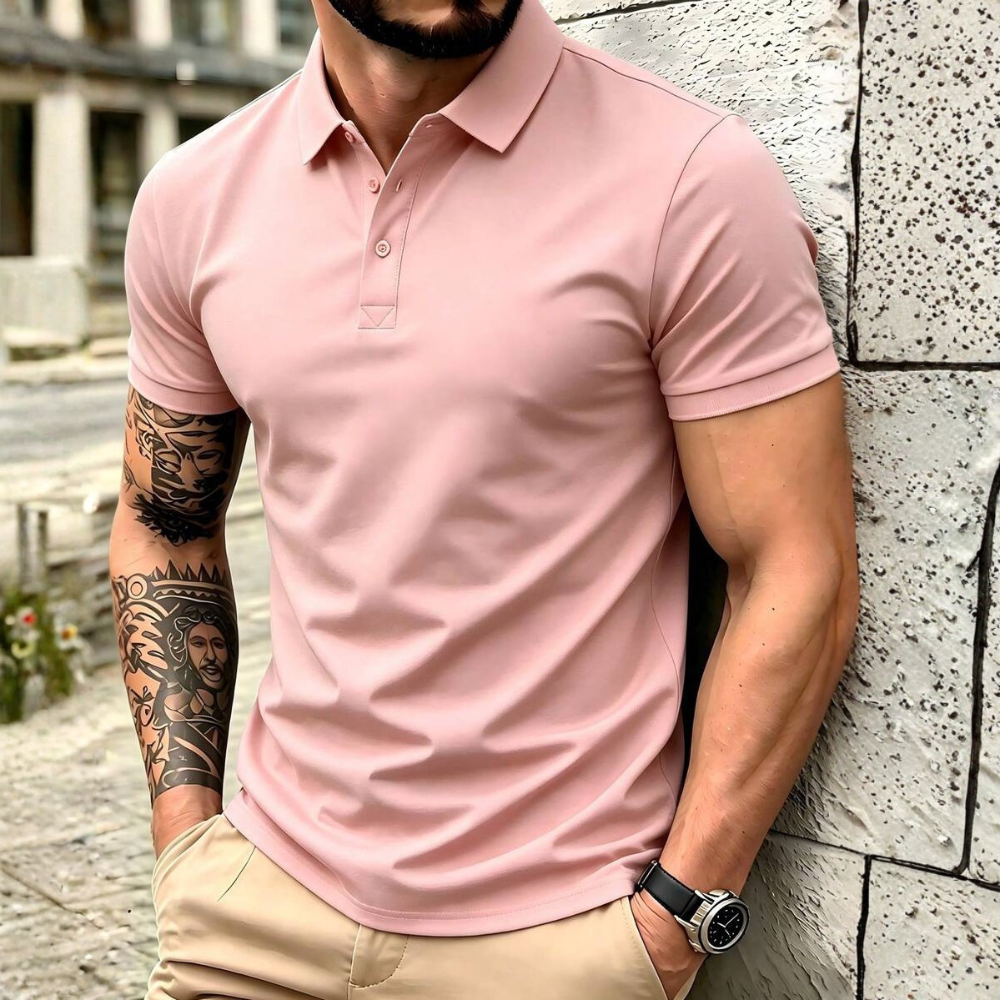 Casual Slim Fit Polo Shirt Short Sleeve